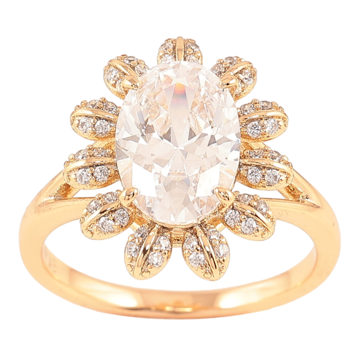 Каблучка Xuping Позолота 18K «Квітка з фіанітом» фото №16 Каблучка Xuping Позолота 18K «Квітка з фіанітом» фото №16