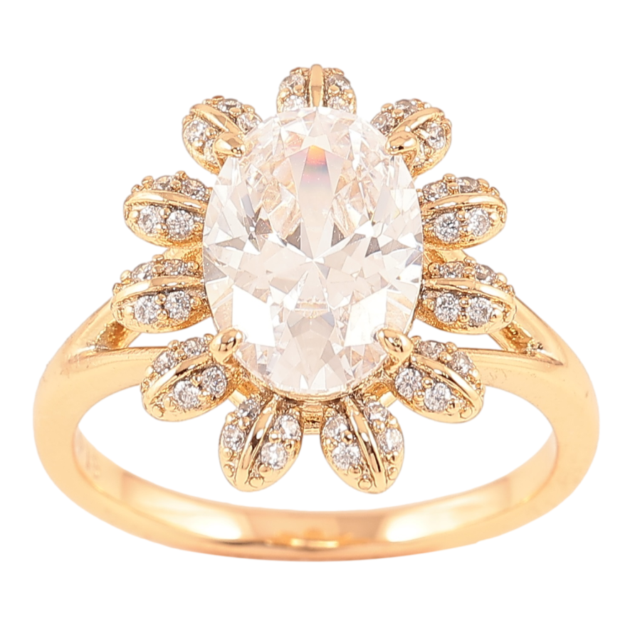 Каблучка Xuping Позолота 18K «Квітка з фіанітом» фото №1 Каблучка Xuping Позолота 18K «Квітка з фіанітом» фото №1