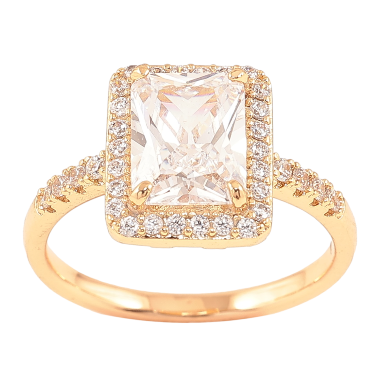 Каблучка Xuping Позолота 18K «Фіаніт в обрамленні цирконію» фото №17 Каблучка Xuping Позолота 18K «Фіаніт в обрамленні цирконію» фото №17