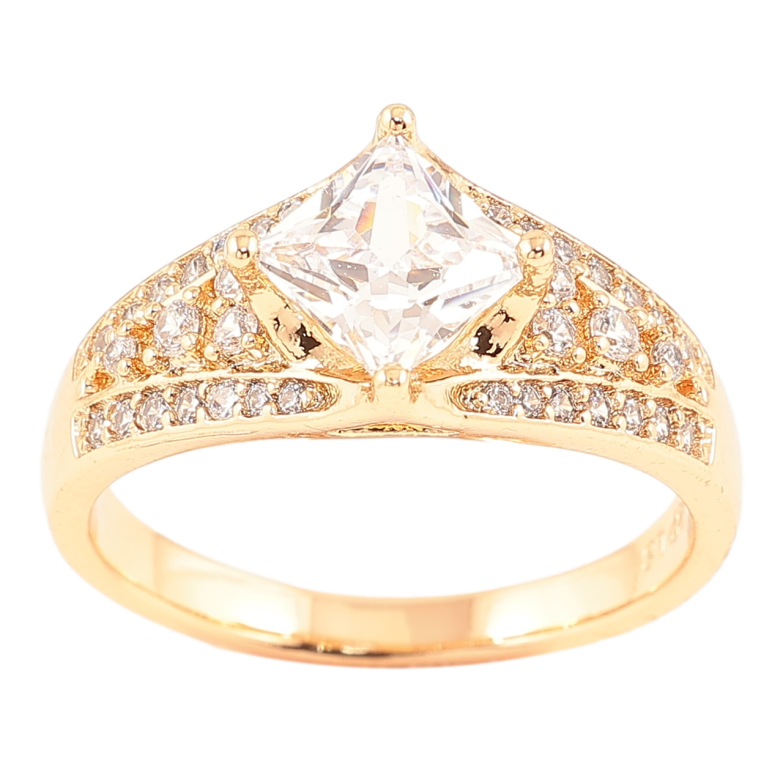 Каблучка Xuping Позолота 18K «Візерунок з цирконієм і фіанітом» фото №18