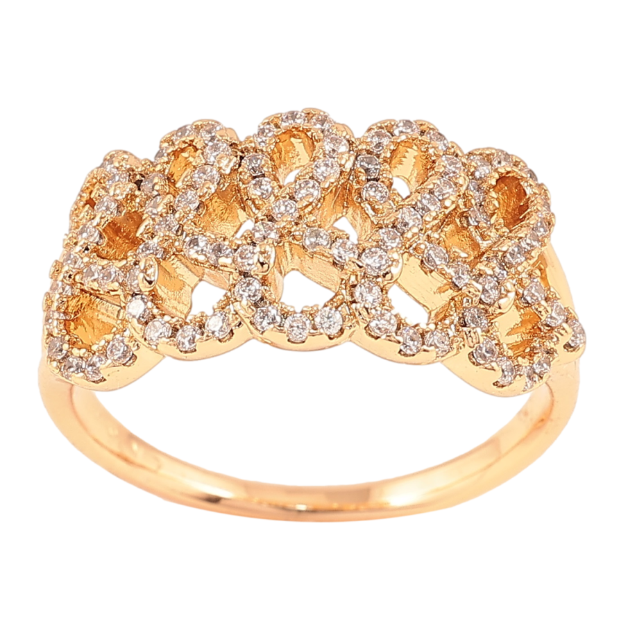 Каблучка Xuping Позолота 18K «Візерунок з цирконієм» фото №1