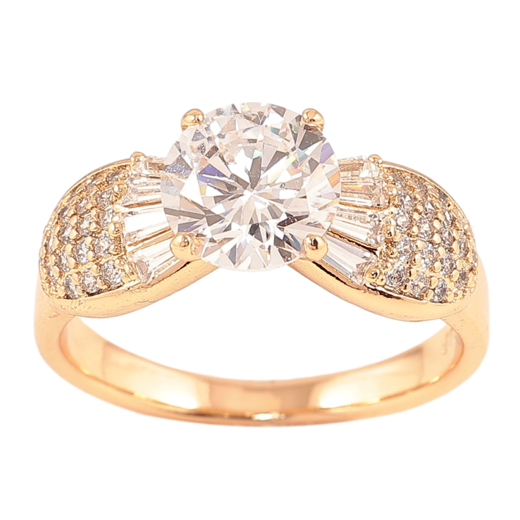 Каблучка Xuping Позолота 18K «Фіаніт з пелюстками цирконію» фото №6