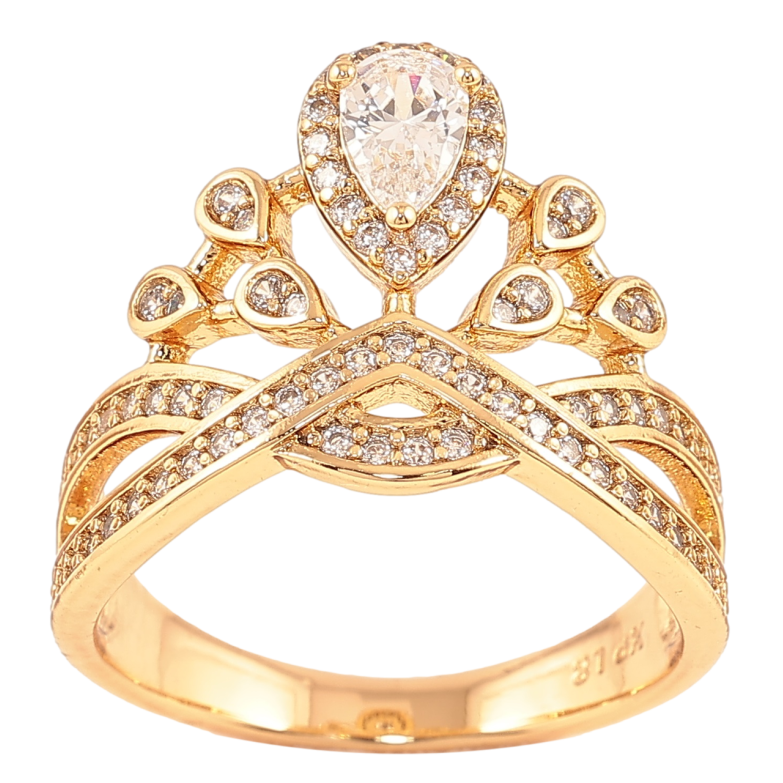 Каблучка Xuping Позолота 18K «Декоративна тіара з цирконієм» фото №6 Каблучка Xuping Позолота 18K «Декоративна тіара з цирконієм» фото №6