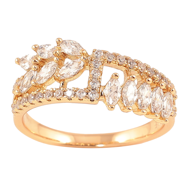 Каблучка Xuping Позолота 18K «Кришталевий візерунок» фото №6 Каблучка Xuping Позолота 18K «Кришталевий візерунок» фото №6