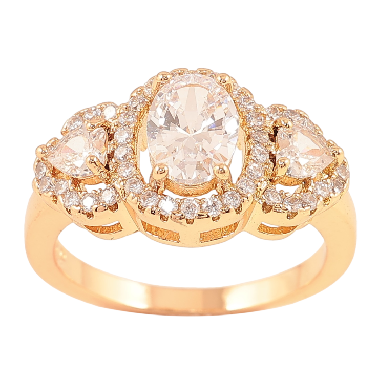 Каблучка Xuping Позолота 18K «Фіаніти в обрамленні цирконію» фото №18