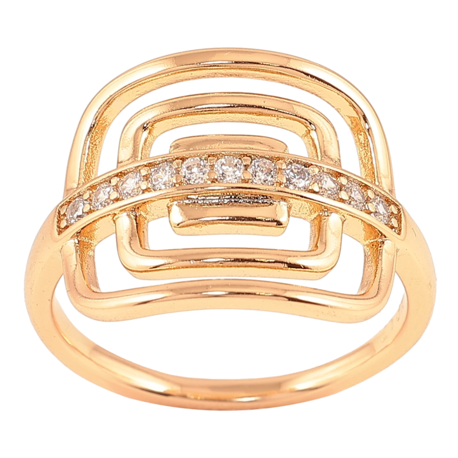 Каблучка Xuping Позолота 18K «Декоративний візерунок із доріжкою цирконію» фото №1 Каблучка Xuping Позолота 18K «Декоративний візерунок із доріжкою цирконію» фото №1