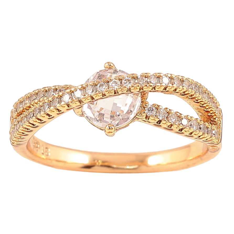 Кольцо Xuping Позолота 18K Дорожки циркония с фианитом фото №1