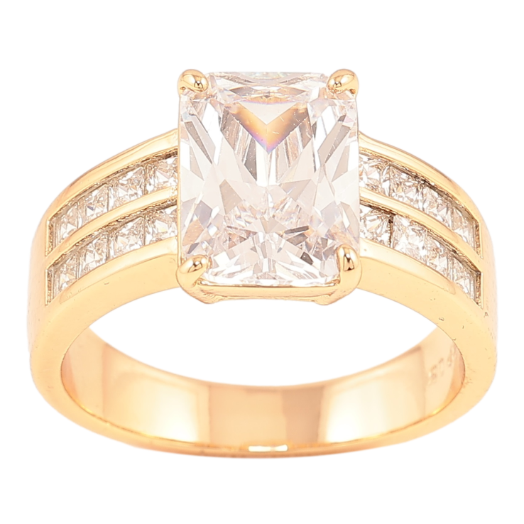 Каблучка Xuping Позолота 18K «Фіаніт на доріжках цирконію» фото №16