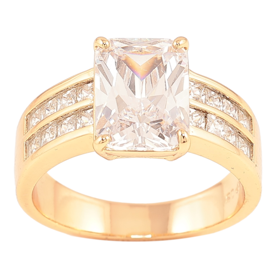 Кольцо Xuping Позолота 18K Фианит на дорожках циркония фото №1 Кольцо Xuping Позолота 18K Фианит на дорожках циркония фото №1