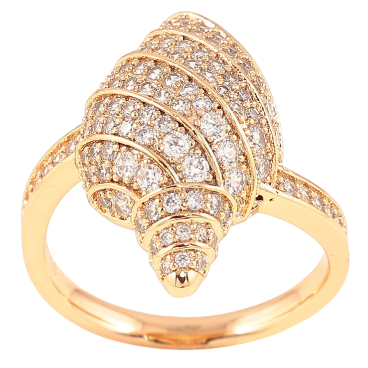 Каблучка Xuping Позолота 18K «Мушля з інкрустацією цирконієм» фото №10