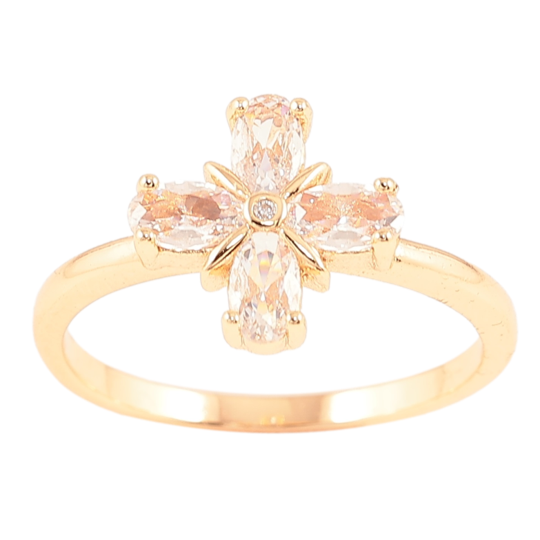 Каблучка Xuping M&L Колір 18К «Кришталева квітка» фото №3 Каблучка Xuping M&L Колір 18К «Кришталева квітка» фото №3