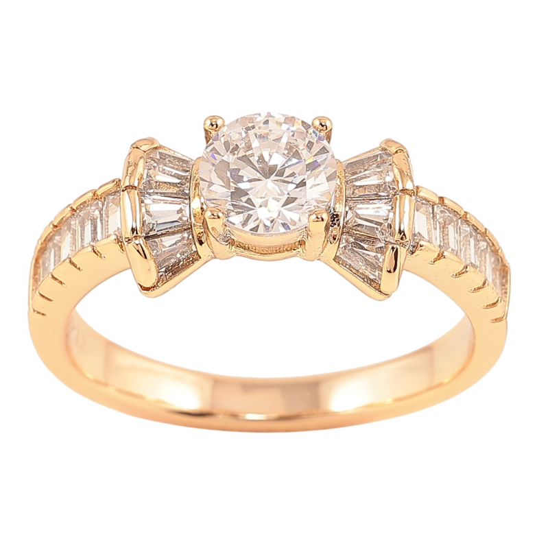 Каблучка Xuping Позолота 18K «Кришталевий бант» фото №3 Каблучка Xuping Позолота 18K «Кришталевий бант» фото №3