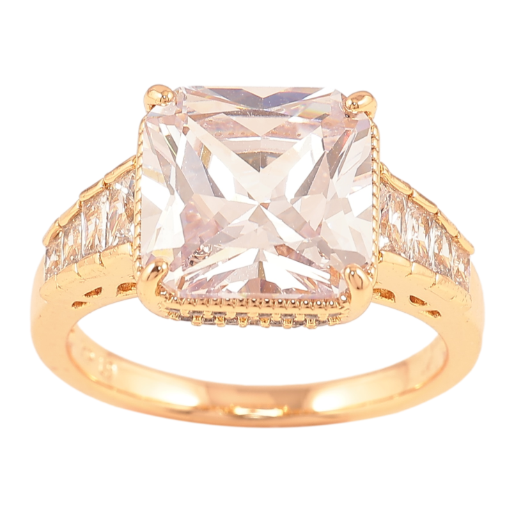 Каблучка Xuping Позолота 18K «Фіаніт на шинці з цирконієм» фото №6 Каблучка Xuping Позолота 18K «Фіаніт на шинці з цирконієм» фото №6