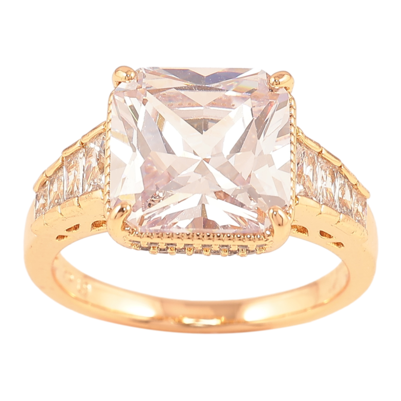 Каблучка Xuping Позолота 18K «Фіаніт на шинці з цирконієм» фото №1 Каблучка Xuping Позолота 18K «Фіаніт на шинці з цирконієм» фото №1