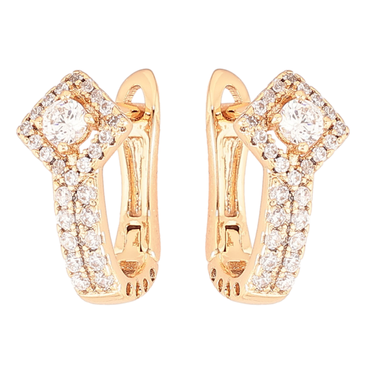 Серьги Xuping Позолота 18K английский замок Ромбовый узор с инкрустацией цирконием фото №7 Серьги Xuping Позолота 18K английский замок Ромбовый узор с инкрустацией цирконием фото №7