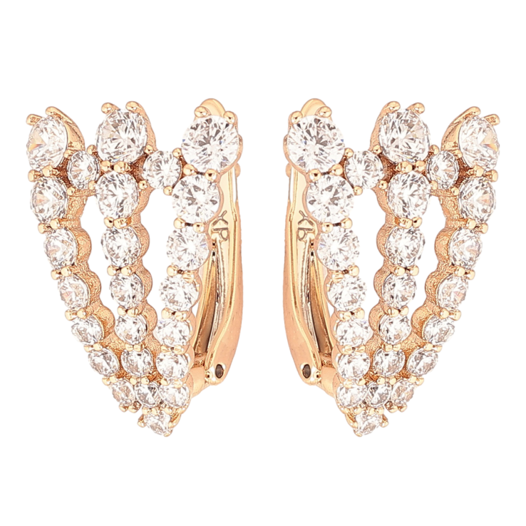Серьги Xuping Позолота 18K английский замок Узор из дорожек циркония фото №12 Серьги Xuping Позолота 18K английский замок Узор из дорожек циркония фото №12