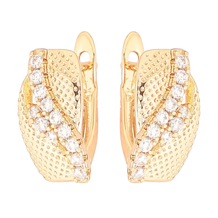 Серьги Xuping Позолота 18K английский замок Узор с цирконием фото №11 Серьги Xuping Позолота 18K английский замок Узор с цирконием фото №11