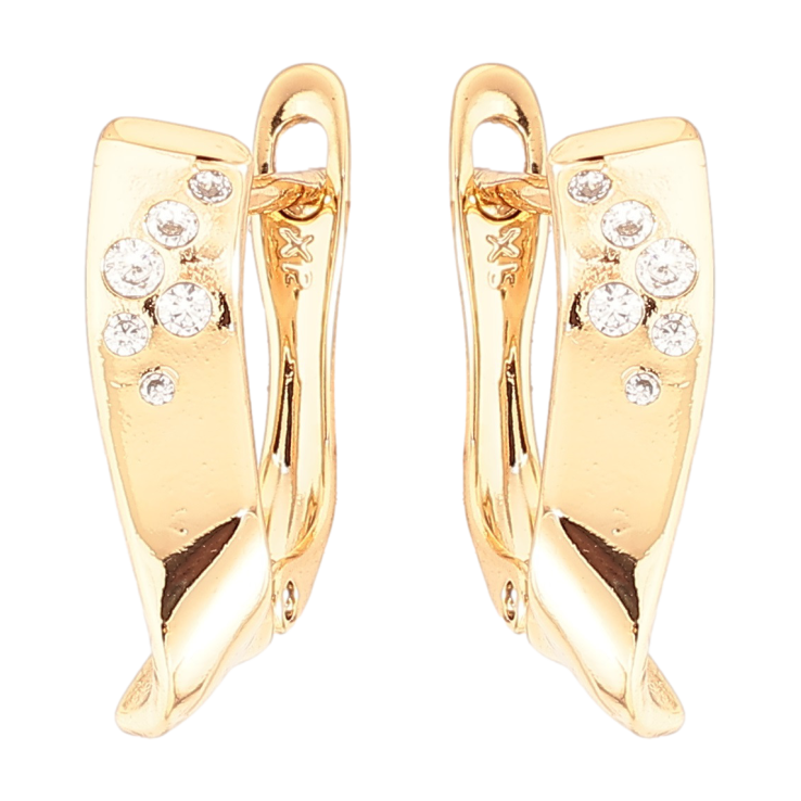 Серьги Xuping Позолота 18K английский замок Узор с цирконием фото №8 Серьги Xuping Позолота 18K английский замок Узор с цирконием фото №8