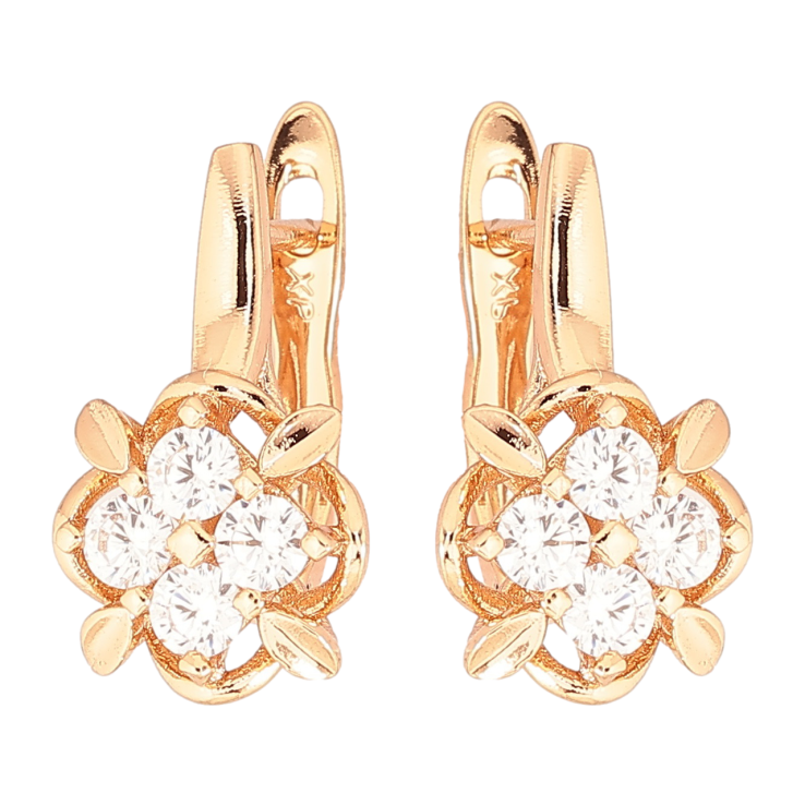 Серьги Xuping Позолота 18K английский замок Цветочный узор с цирконием фото №9 Серьги Xuping Позолота 18K английский замок Цветочный узор с цирконием фото №9