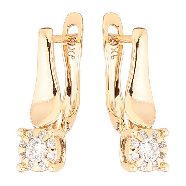 Серьги Xuping Позолота 18K английский замок Узор с цирконием фото №1
