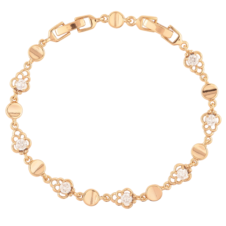 Браслет Xuping Позолота 18K Цветочки с цирконием размер с доп. замком 17,20см х 5-7мм фото №17
