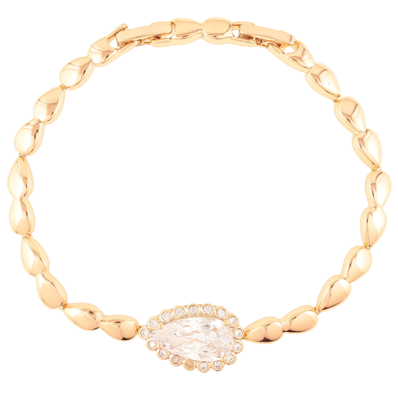 Браслет Xuping Позолота 18K «Кришталева крапля» розмір з доп. замком 17.5,19.5см х 4мм фото №3 Браслет Xuping Позолота 18K «Кришталева крапля» розмір з доп. замком 17.5,19.5см х 4мм фото №3