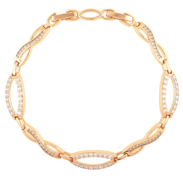 Браслет Xuping Позолота 18K Узор с цирконием размер с доп. замком 17,19см х 5-8мм фото №13