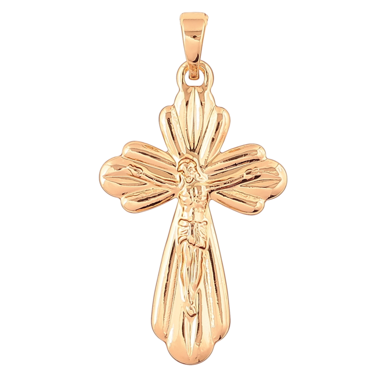 Кулон Xuping Позолота 18K Хрест з Розп'яттям» для ланцюжка до 5мм фото №3 Кулон Xuping Позолота 18K Хрест з Розп'яттям» для ланцюжка до 5мм фото №3