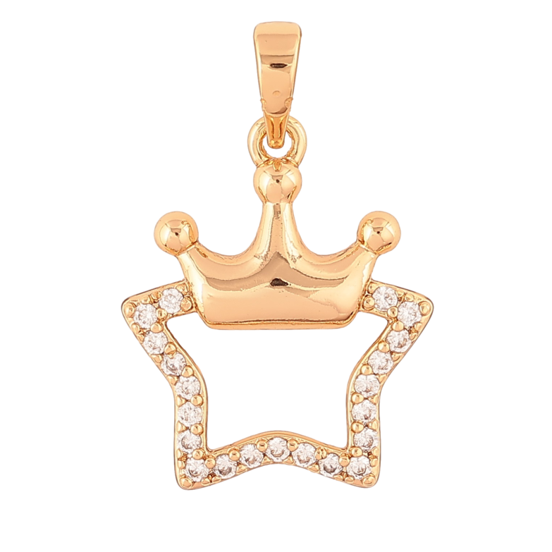 Кулон Xuping Позолота 18K «Сердечко з короною» для ланцюжка до 6мм фото №1