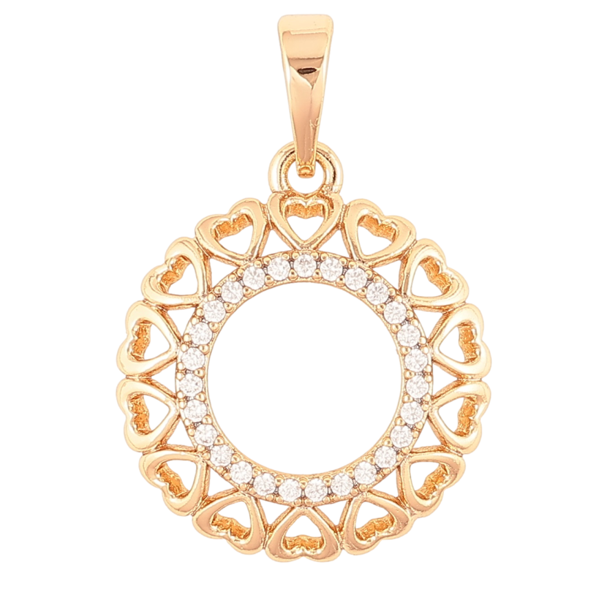 Кулон Xuping Позолота 18K «Колечко з сердечок і цирконію» для ланцюжка до 6мм фото №1 Кулон Xuping Позолота 18K «Колечко з сердечок і цирконію» для ланцюжка до 6мм фото №1