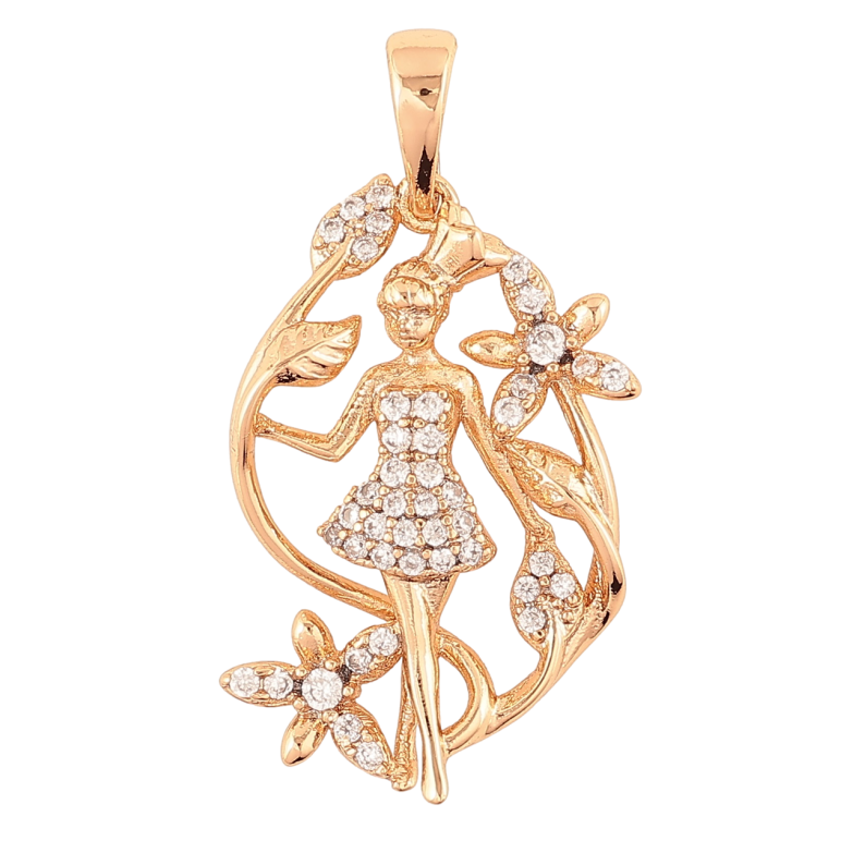 Кулон Xuping Позолота 18K «Квітковий візерунок з дівчинкою» для ланцюжка до 6мм фото №7