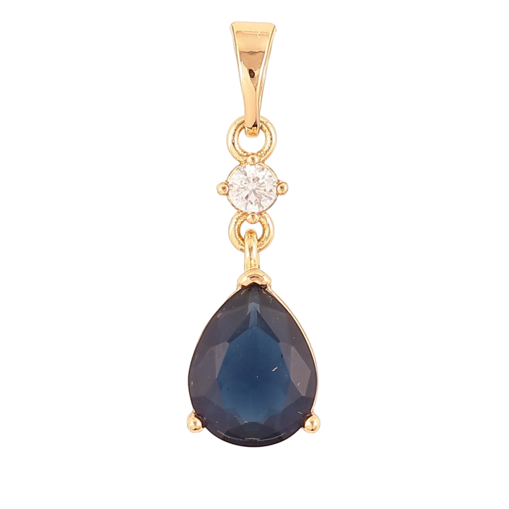 Кулон Xuping Позолота 18K «Синя кришталева крапля» для ланцюжка до 5мм фото №8 Кулон Xuping Позолота 18K «Синя кришталева крапля» для ланцюжка до 5мм фото №8