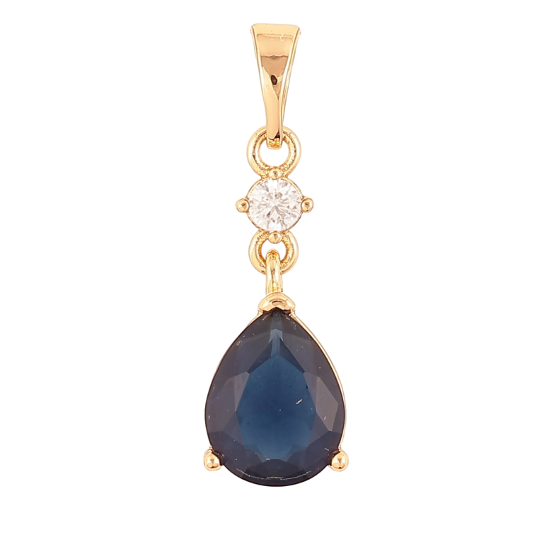 Кулон Xuping Позолота 18K «Синя кришталева крапля» для ланцюжка до 5мм фото №11