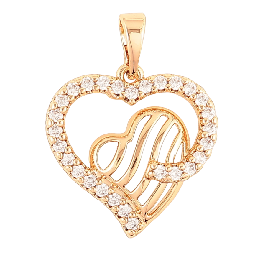 Кулон Xuping Позолота 18K «Сердечка з цирконієм» для ланцюжка до 5мм фото №1 Кулон Xuping Позолота 18K «Сердечка з цирконієм» для ланцюжка до 5мм фото №1