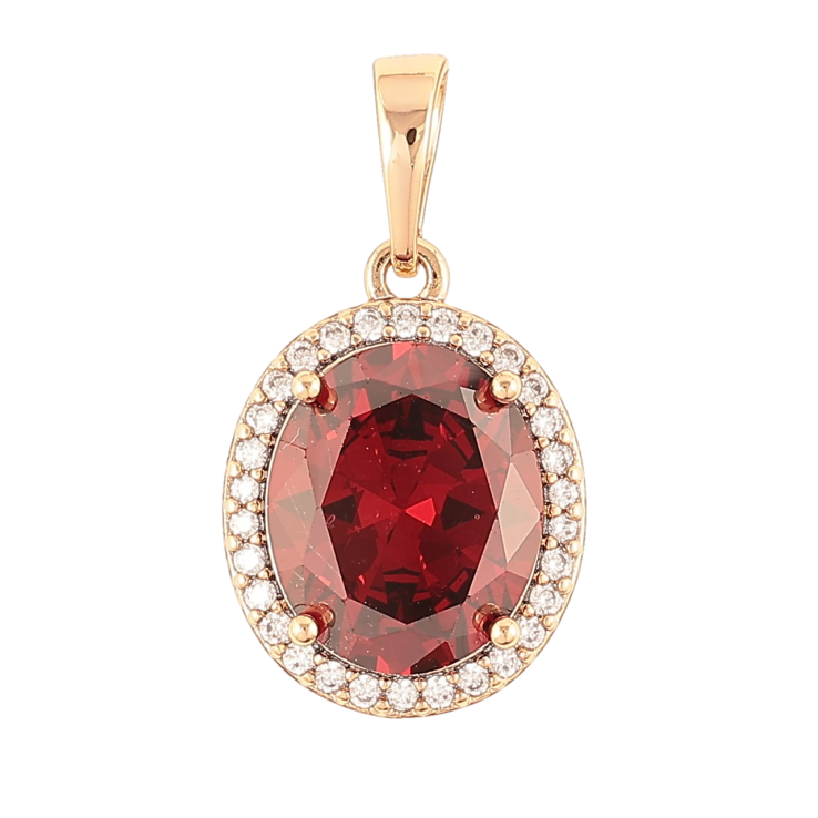 Кулон Xuping Позолота 18K «Червоний фіаніт в обрамленні цирконію» для ланцюжка до 6мм фото №19 Кулон Xuping Позолота 18K «Червоний фіаніт в обрамленні цирконію» для ланцюжка до 6мм фото №19
