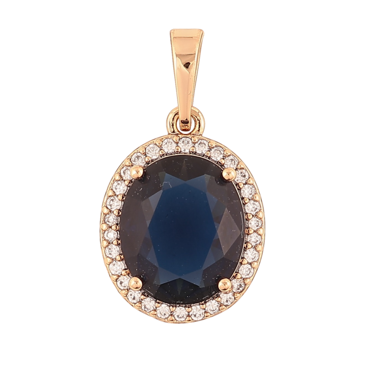 Кулон Xuping Позолота 18K «Синій фіаніт в обрамленні цирконію» для ланцюжка до 6мм фото №9 Кулон Xuping Позолота 18K «Синій фіаніт в обрамленні цирконію» для ланцюжка до 6мм фото №9