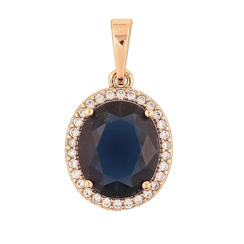 Кулон Xuping Позолота 18K «Синій фіаніт в обрамленні цирконію» для ланцюжка до 6мм фото №9 Кулон Xuping Позолота 18K «Синій фіаніт в обрамленні цирконію» для ланцюжка до 6мм фото №9