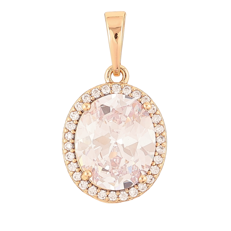 Кулон Xuping Позолота 18K «Фіаніт в обрамленні цирконію» для ланцюжка до 6мм фото №3 Кулон Xuping Позолота 18K «Фіаніт в обрамленні цирконію» для ланцюжка до 6мм фото №3