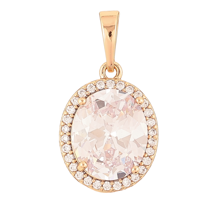 Кулон Xuping Позолота 18K «Фіаніт в обрамленні цирконію» для ланцюжка до 6мм фото №1 Кулон Xuping Позолота 18K «Фіаніт в обрамленні цирконію» для ланцюжка до 6мм фото №1