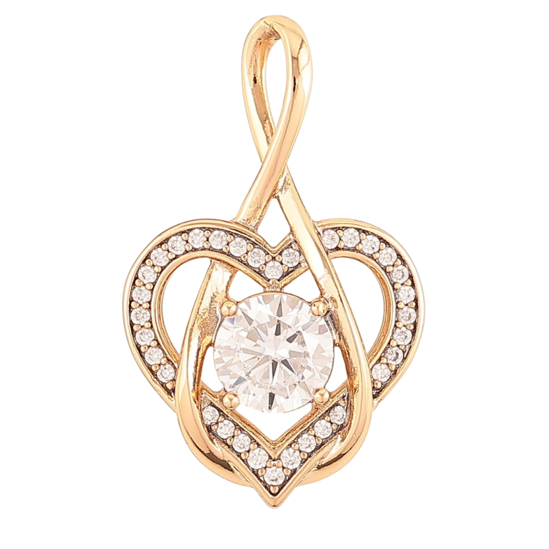 Кулон Xuping Позолота 18K «Сердечко з фіанітом і цирконієм» для ланцюжка до 4мм фото №23 Кулон Xuping Позолота 18K «Сердечко з фіанітом і цирконієм» для ланцюжка до 4мм фото №23