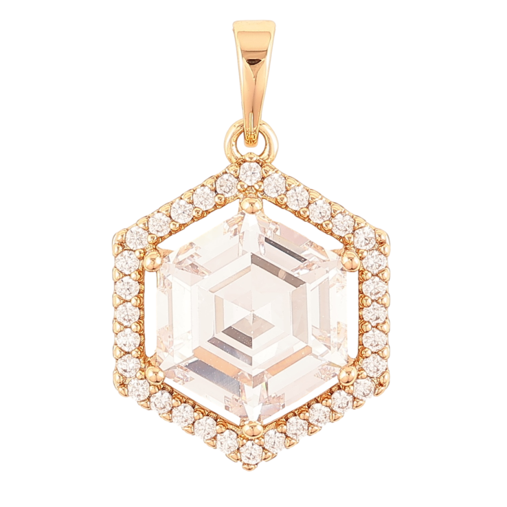Кулон Xuping Позолота 18K «Кришталевий шестикутник» для ланцюжка до 6мм фото №14 Кулон Xuping Позолота 18K «Кришталевий шестикутник» для ланцюжка до 6мм фото №14