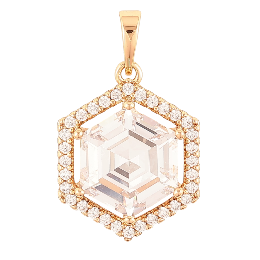 Кулон Xuping Позолота 18K «Кришталевий шестикутник» для ланцюжка до 6мм фото №1 Кулон Xuping Позолота 18K «Кришталевий шестикутник» для ланцюжка до 6мм фото №1