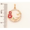 Кулон Xuping Позолота 18K Колечко с цветочками, красная эмаль и цирконий для цепочки до 6мм фото №2 Кулон Xuping Позолота 18K Колечко с цветочками, красная эмаль и цирконий для цепочки до 6мм фото №2