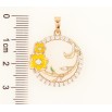 Кулон Xuping Позолота 18K Колечко с цветочками, желтая эмаль и цирконий для цепочки до 6мм фото №2