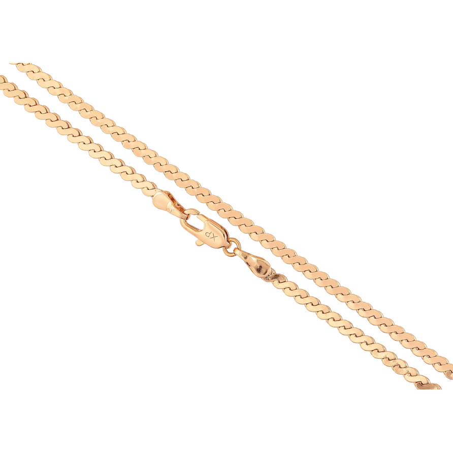 Цепочка Xuping Позолота 18K Плетение Серпантин длинна 50см х 2.5мм фото №1