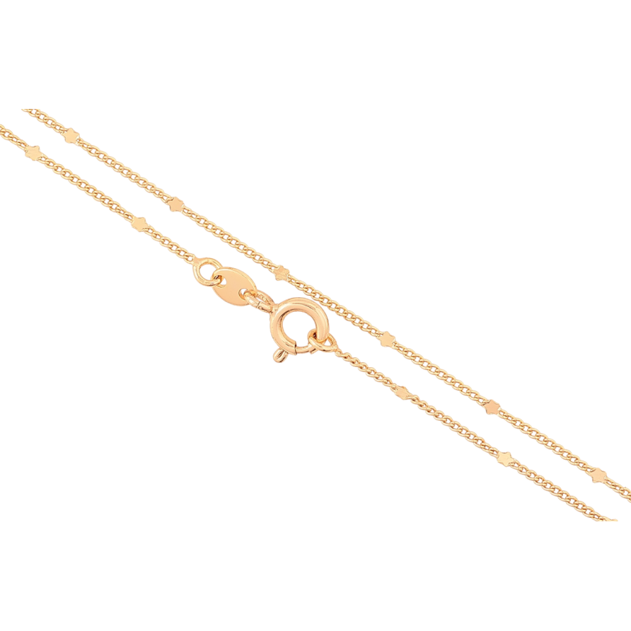 Цепочка Xuping Позолота 18K Плетение Панцирное с цветочками длинна 45см х 1мм фото №1 Цепочка Xuping Позолота 18K Плетение Панцирное с цветочками длинна 45см х 1мм фото №1