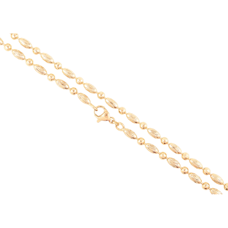 Ланцюжок Xuping Позолота 18K «Плетіння Перлина» довжина 50см х 3мм фото №5 Ланцюжок Xuping Позолота 18K «Плетіння Перлина» довжина 50см х 3мм фото №5