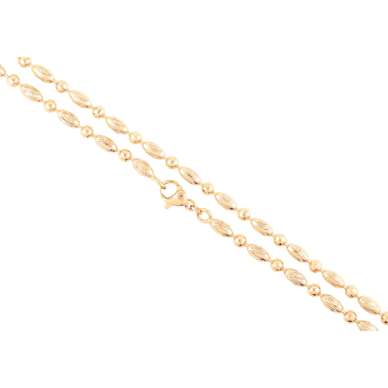 Ланцюжок Xuping Позолота 18K «Плетіння Перлина» довжина 50см х 3мм фото №1 Ланцюжок Xuping Позолота 18K «Плетіння Перлина» довжина 50см х 3мм фото №1
