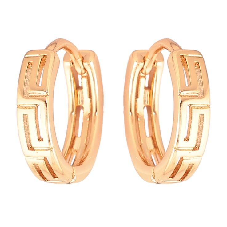 Серьги Xuping Позолота 18K колечки Греческий узор фото №12
