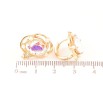 Серьги Xuping Позолота 18K колечки Узор с радужными фианитами и жемчужинками фото №2